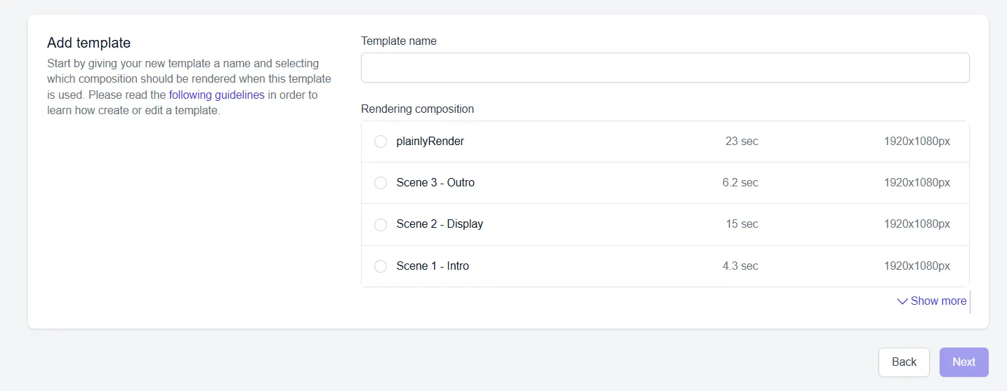 setup template manually in plainly