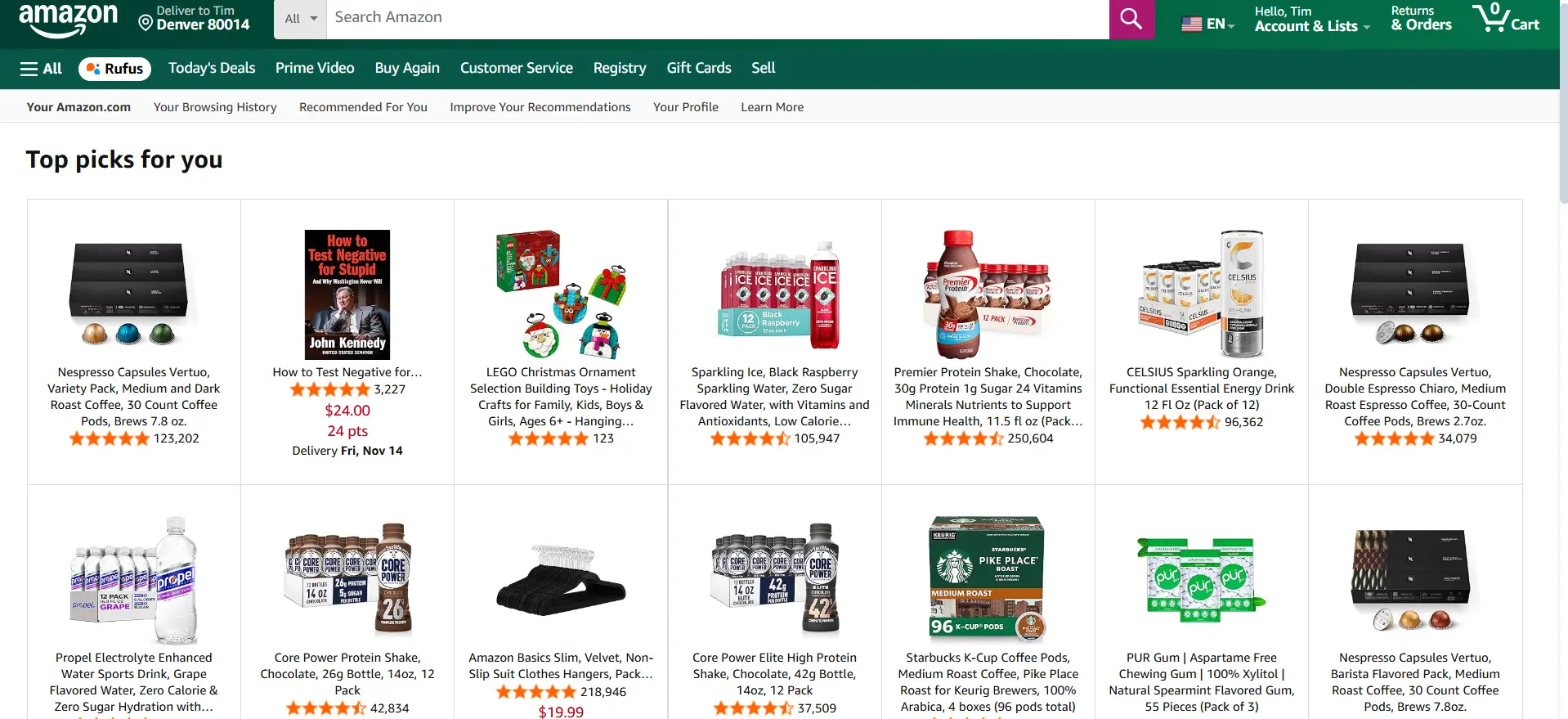 Amazon product recommendations