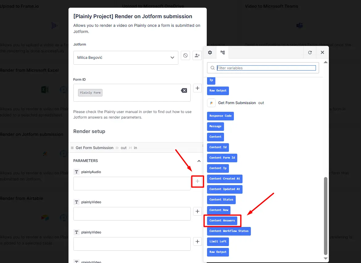Content Answers for fields