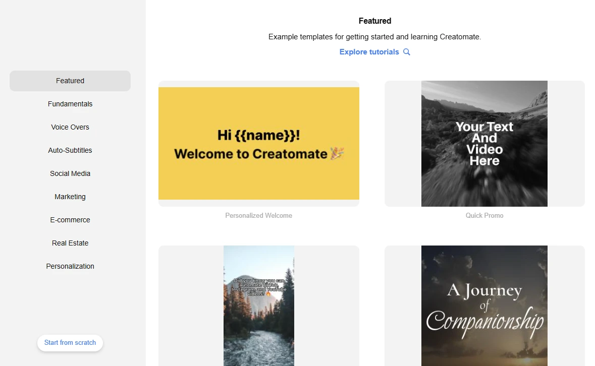Creatomate template library