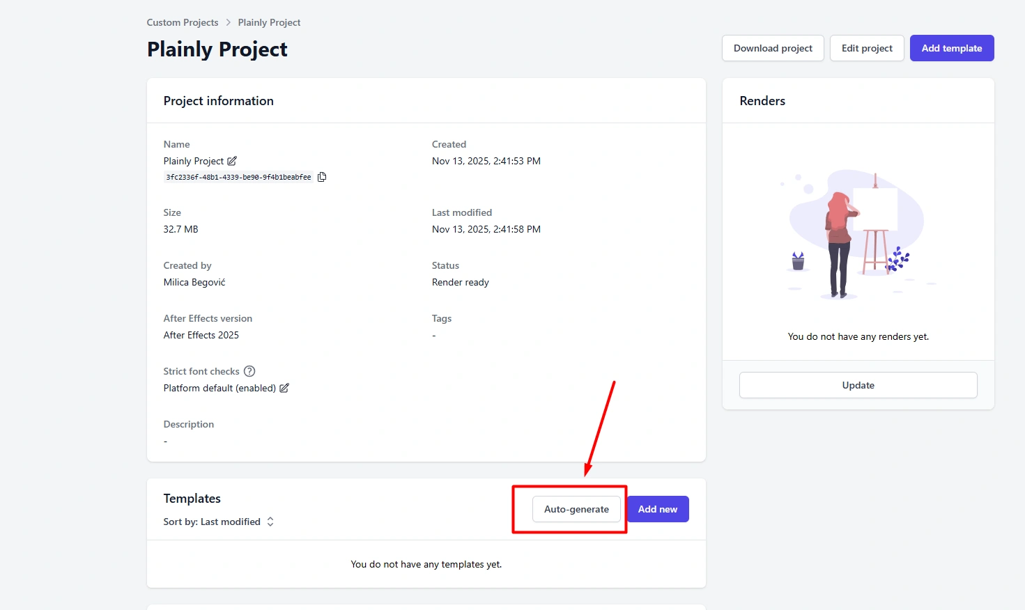 Auto-generate your template