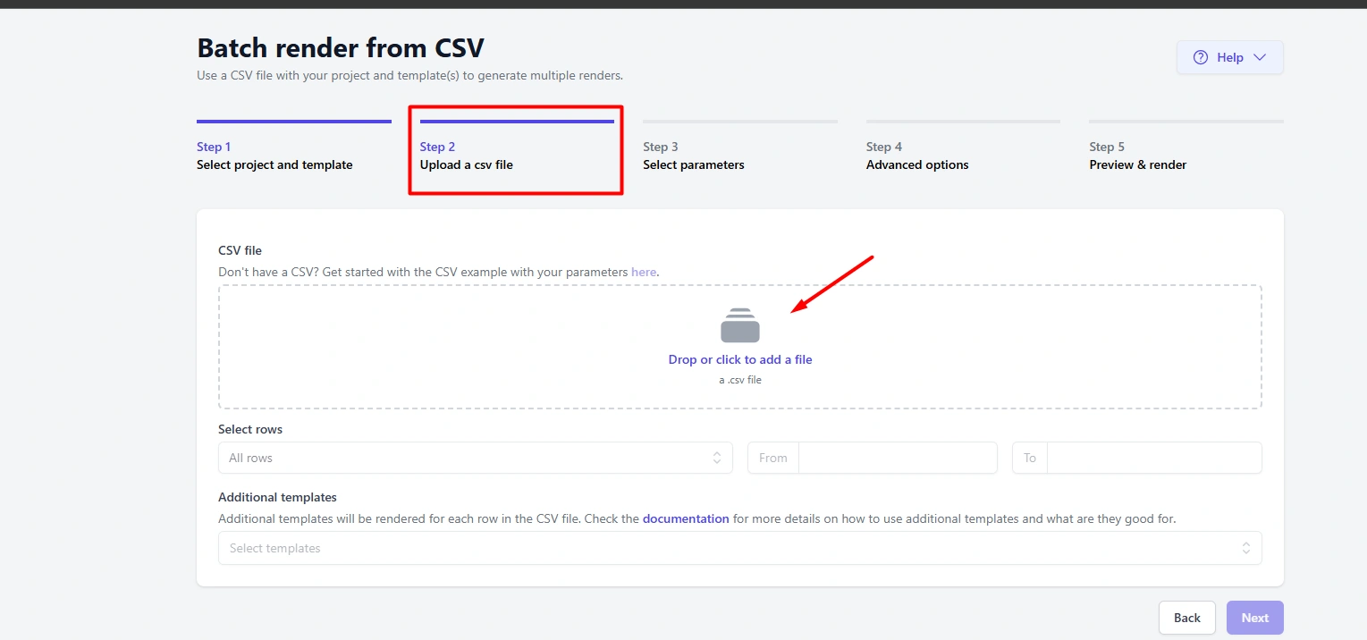 Upload a CSV file to Plainly