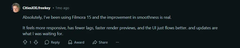 Filmora reddit comment