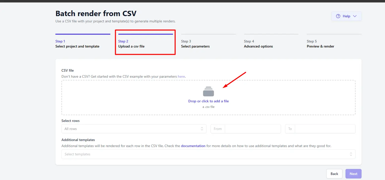 Upload a CSV file