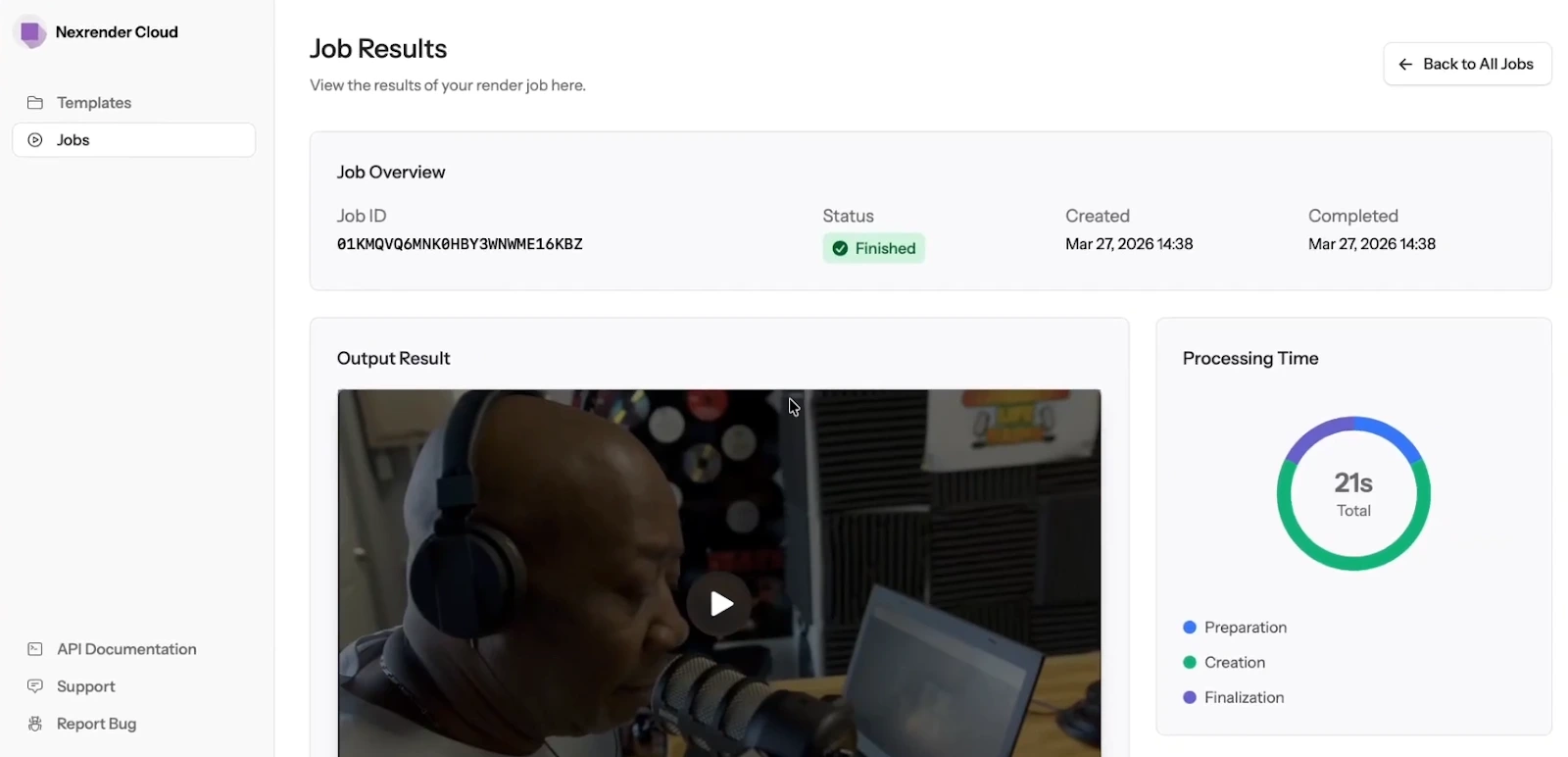 Cloud rendering in nexrender