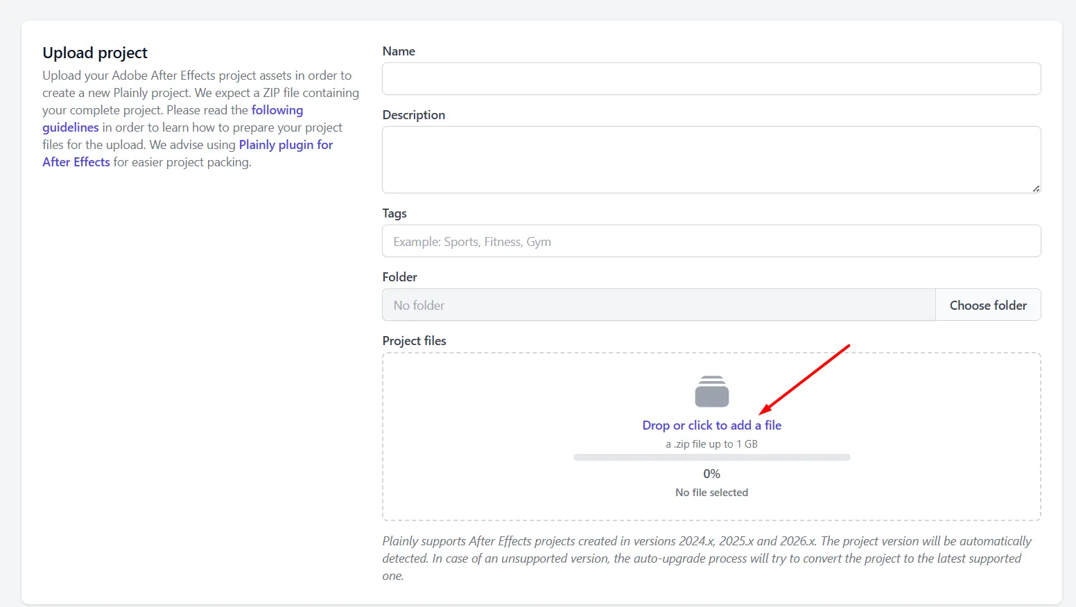 upload your project to plainly