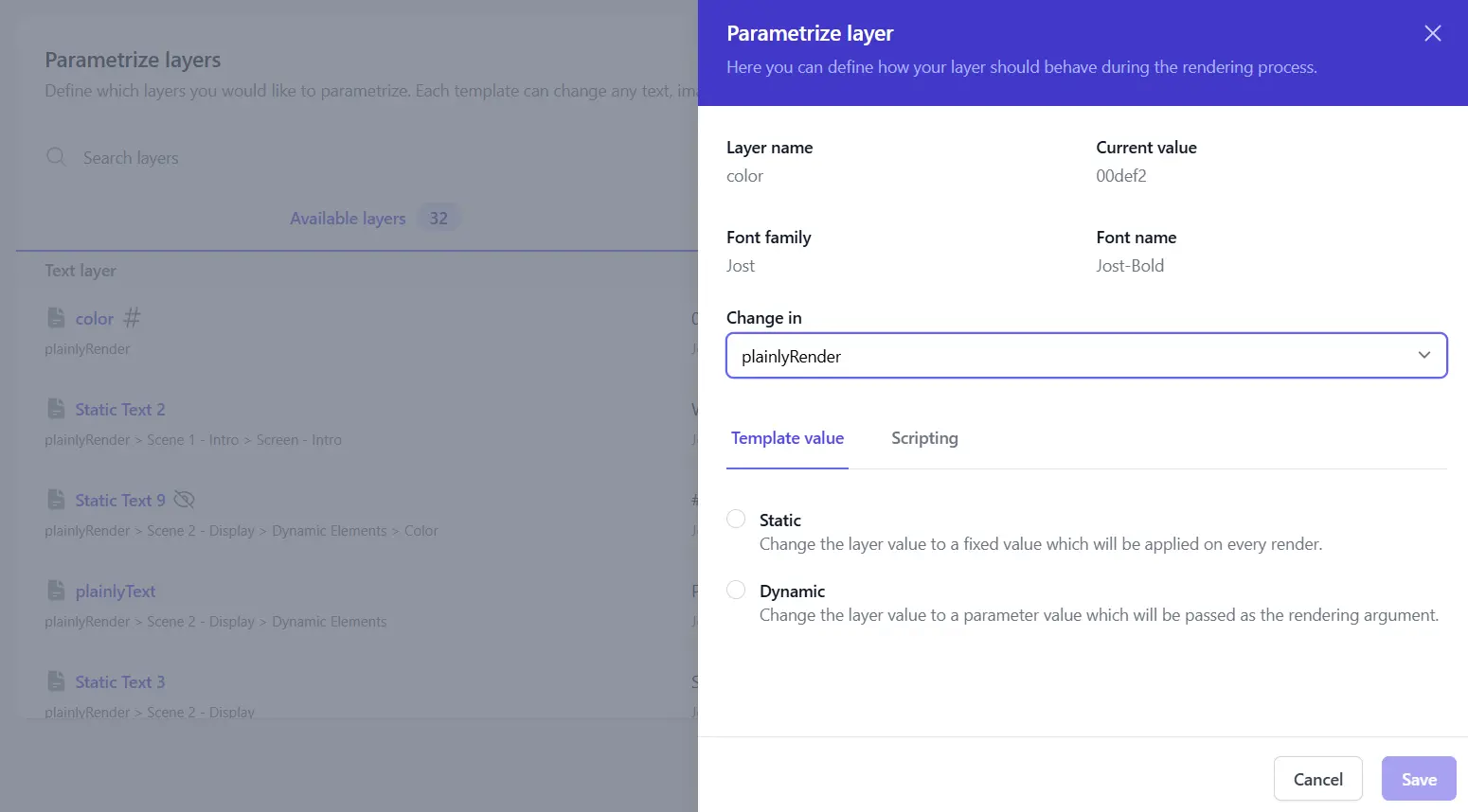 change dynamic layers