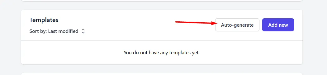 auto-generate button for template