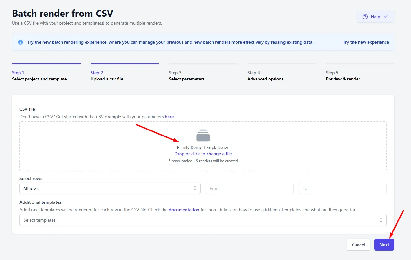 Upload your CSV file