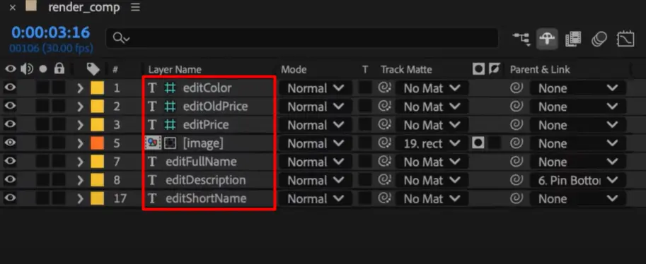 add prefix to layers of dynamic video ad template