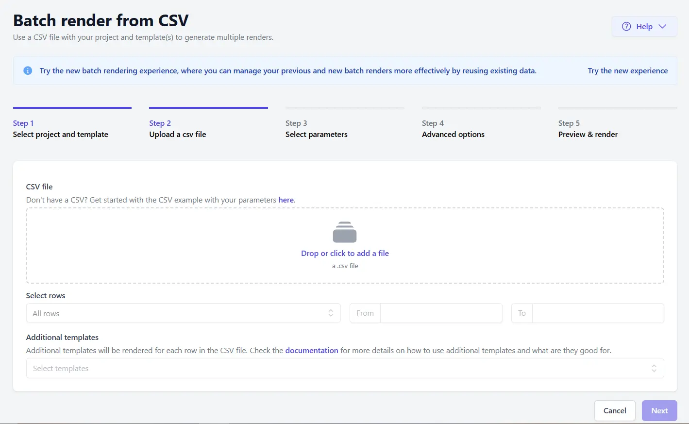 batch render videos from CSV