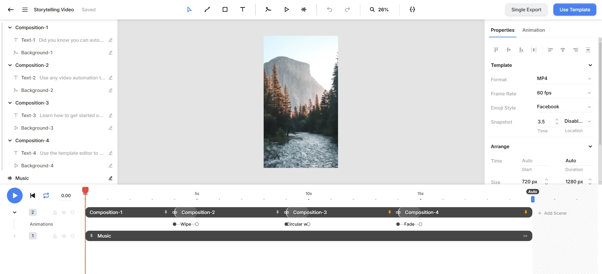 Creatomate web-based editor