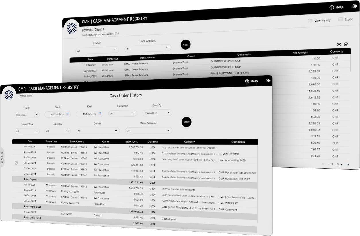 Cash Management Registry