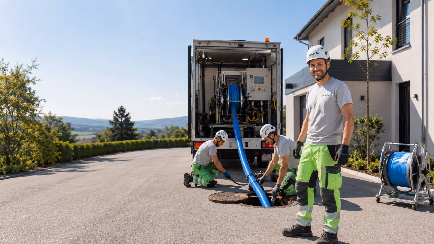 Gadola Team bei grabenloser Rohrsanierung