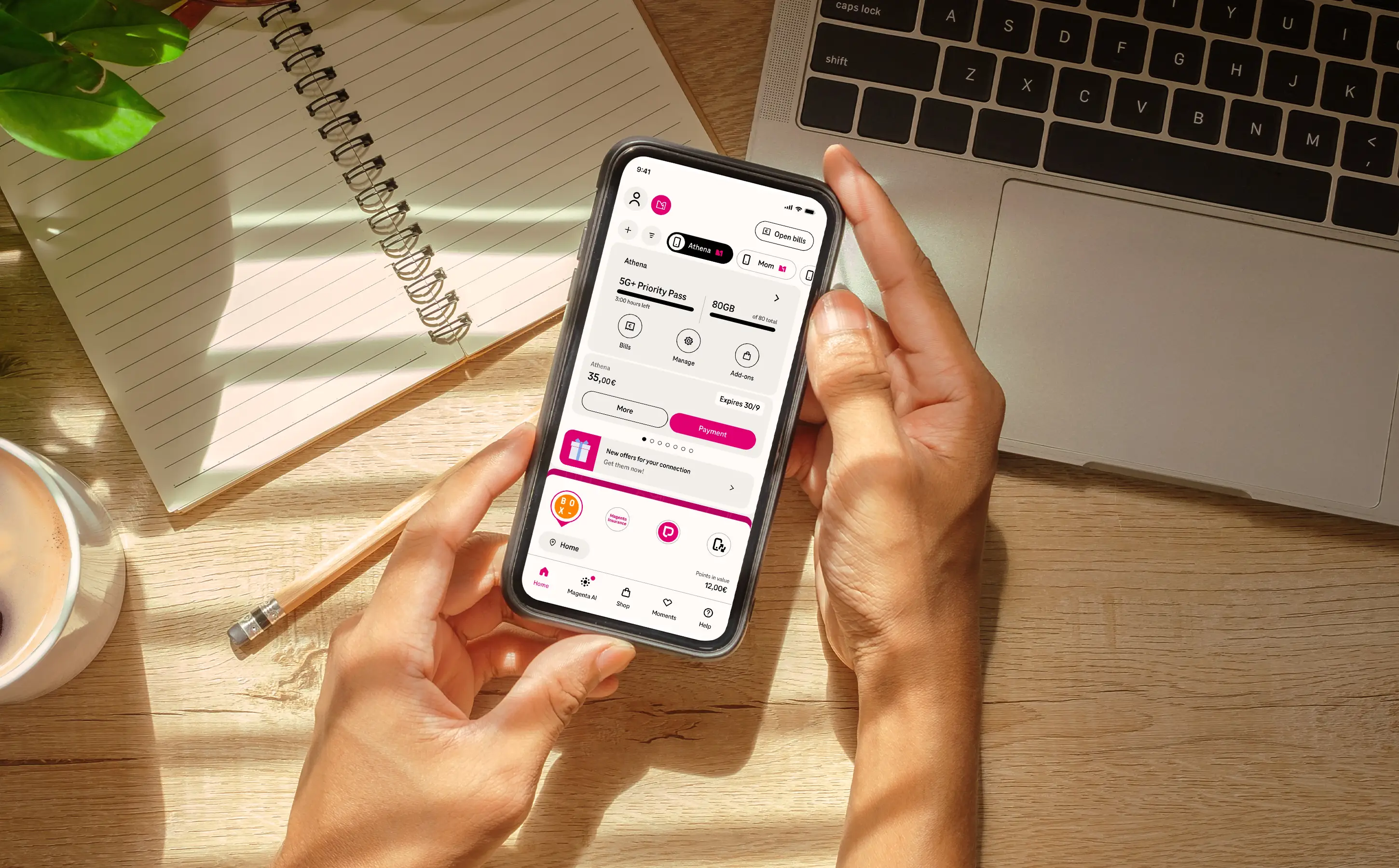 Telekom mobile app homepage