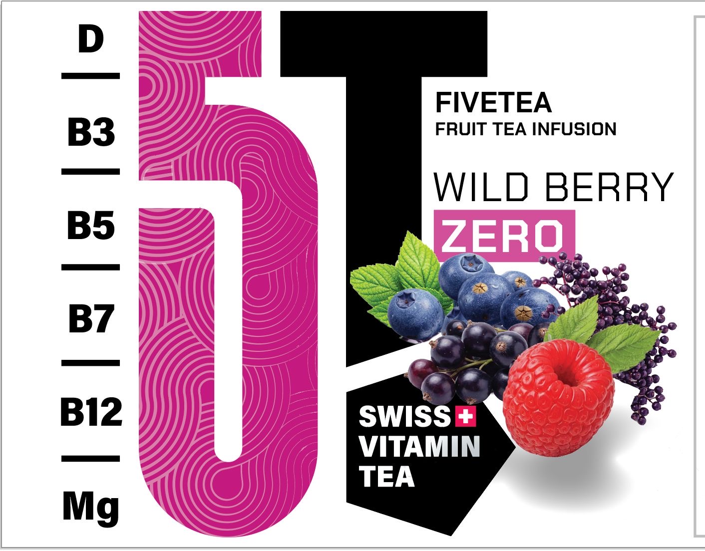 FIVETEA Wild Berry Zero Packaging