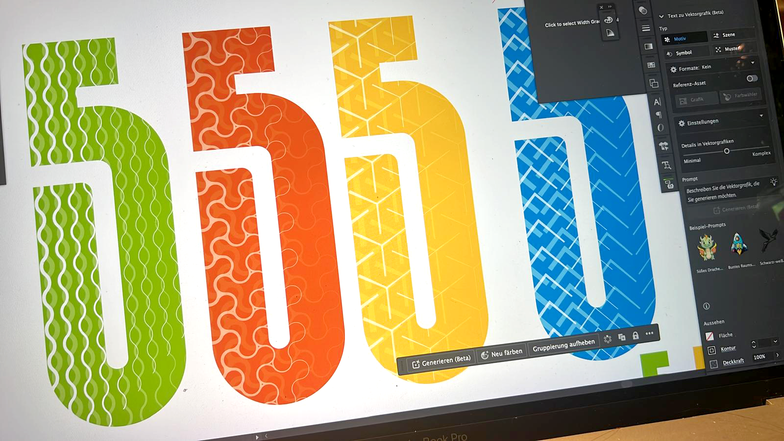 FIVETEA Musterentwicklung in verschiedenen Farben im Adobe Illustrator