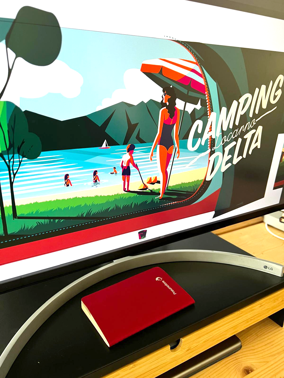 Camping Delta Illustration in der Gestaltung am Bildschirm