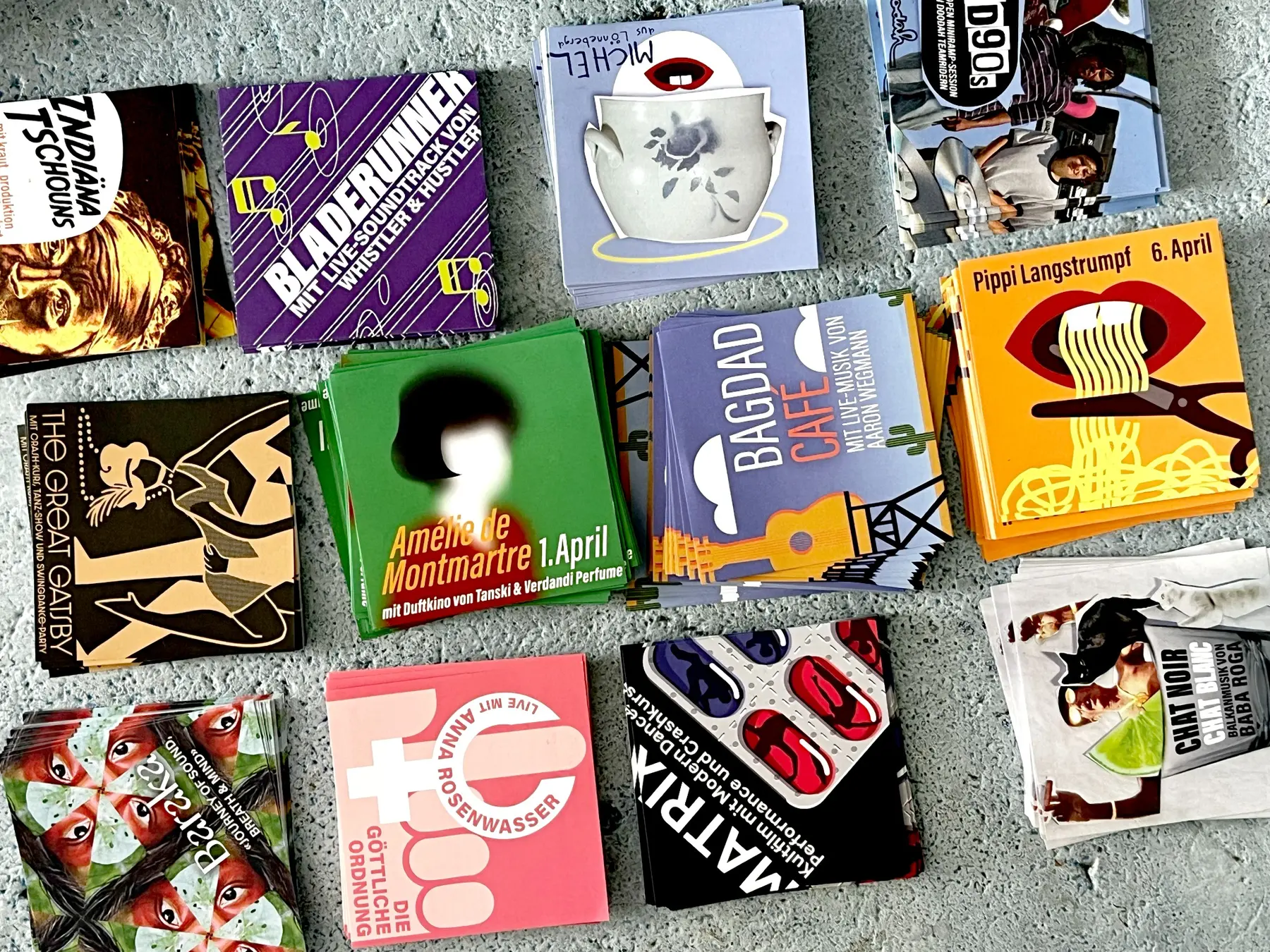stattkino – Programmflyer aus 25 Jahren Kino, Musik und Ideen