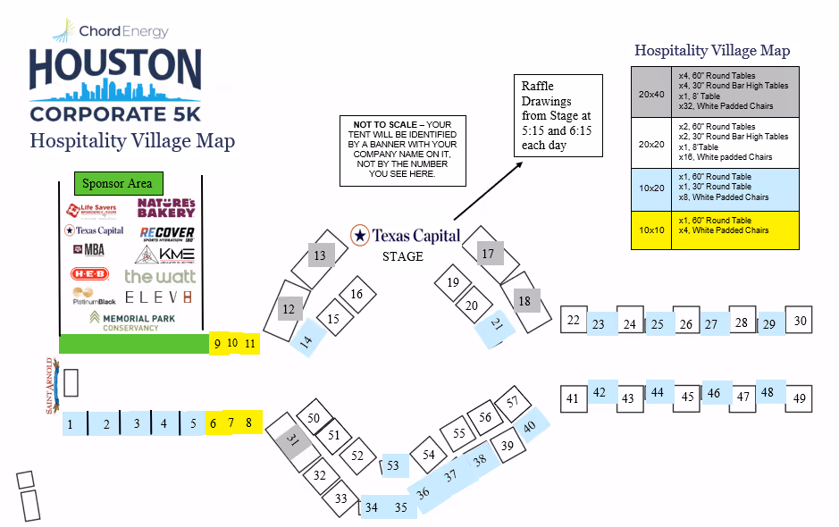 Houston Corporate 5k - Hospitality Village Map
