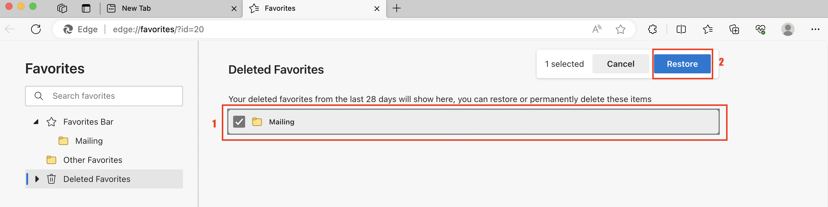 Learn how to recover bookmarks in Edge