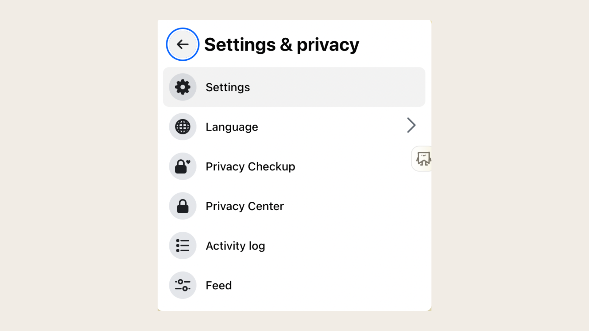 Go to Settings & Privacy