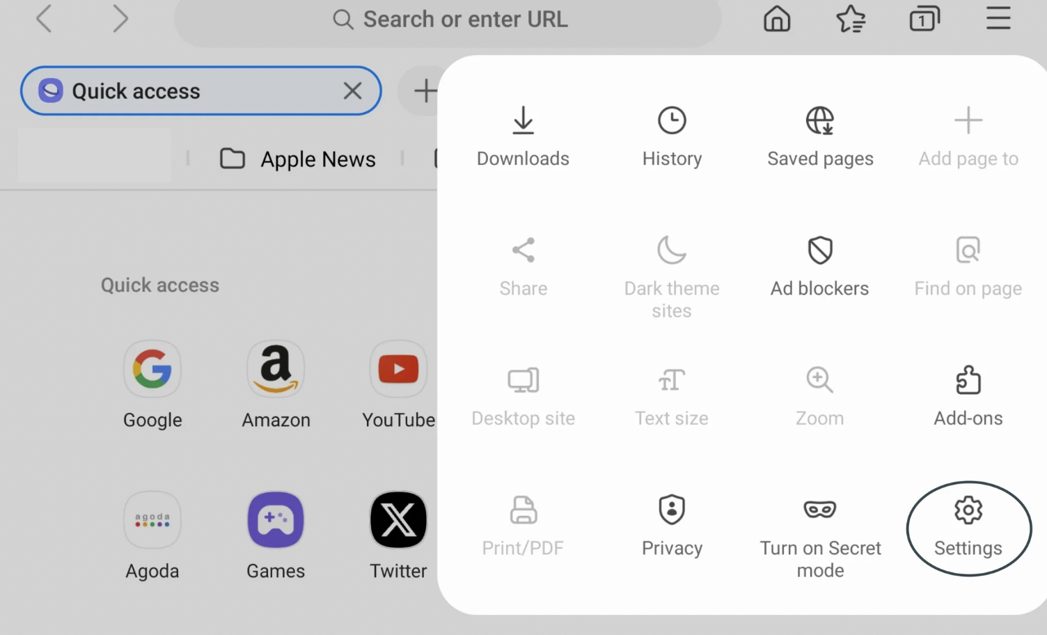 Import bookmarks to Samsung browser for mobile devices