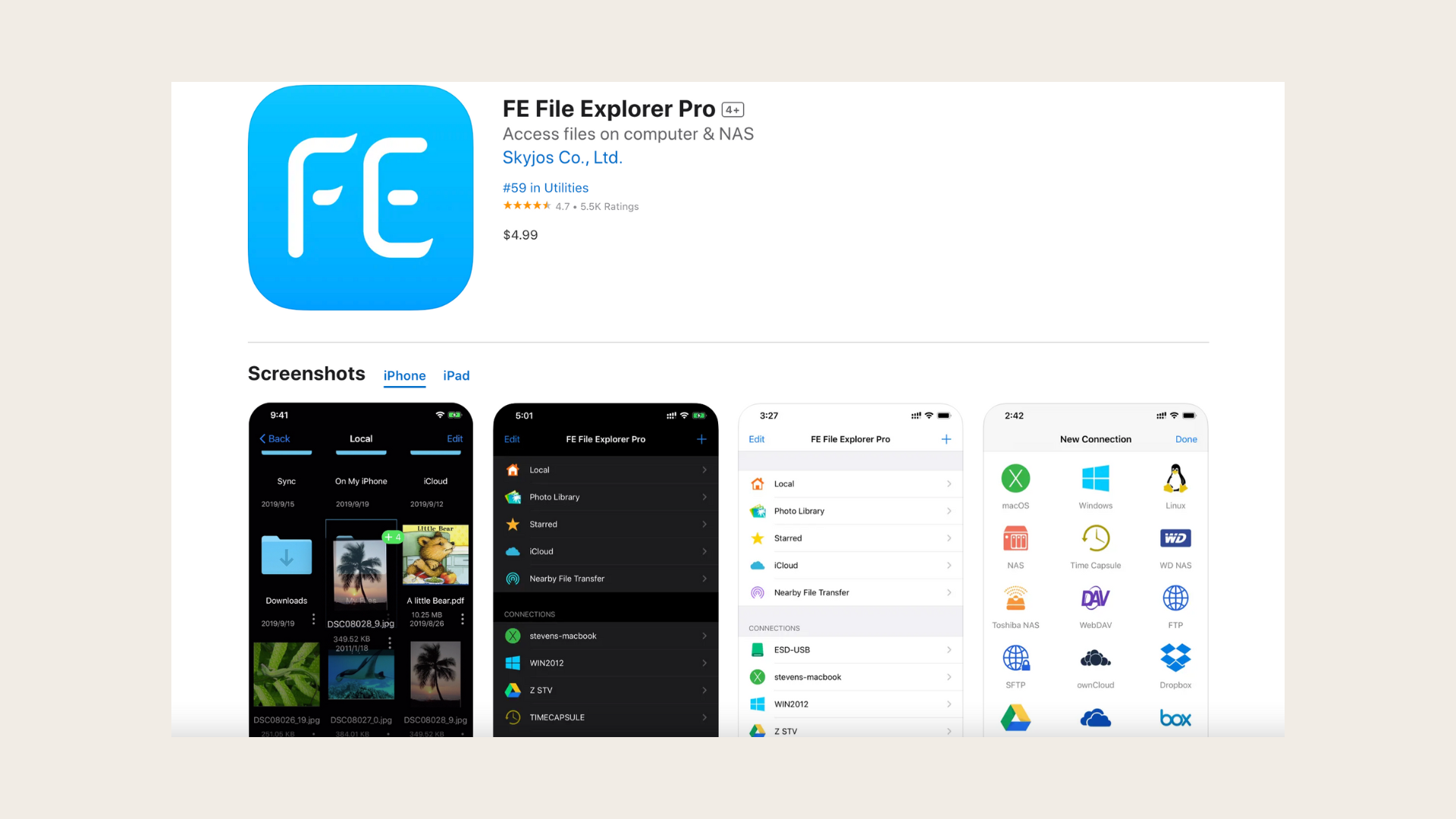 FE File Explorer is a flexible iPhone file manager and iPad file manager.