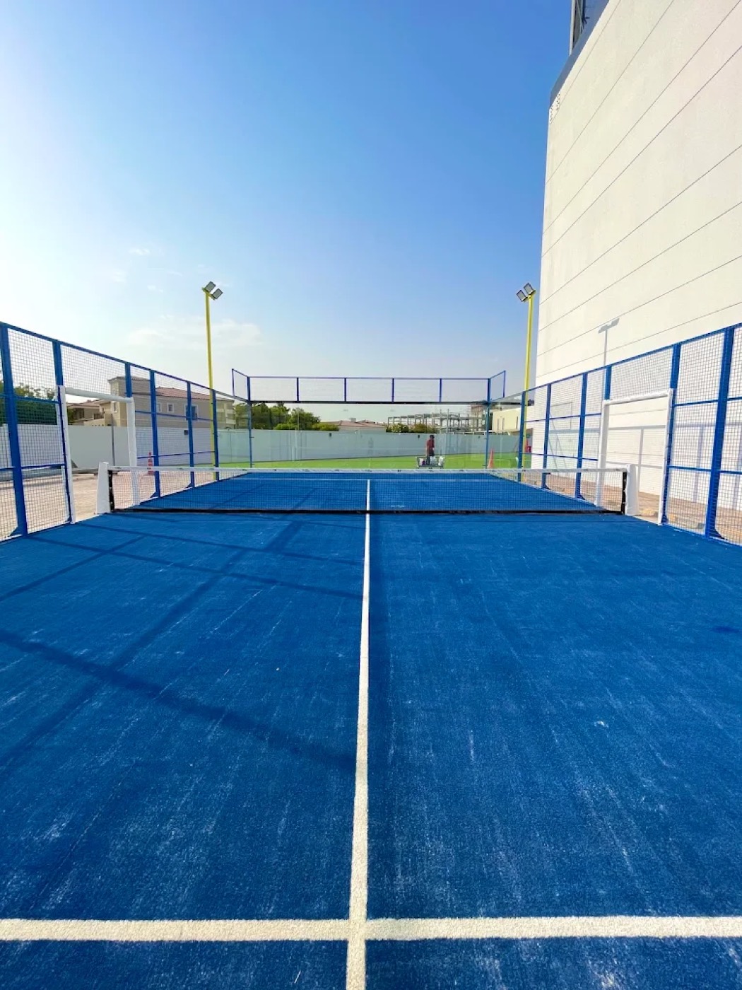 Empty outdoor padel court at Top Padel DIP, Durham School, Dubai