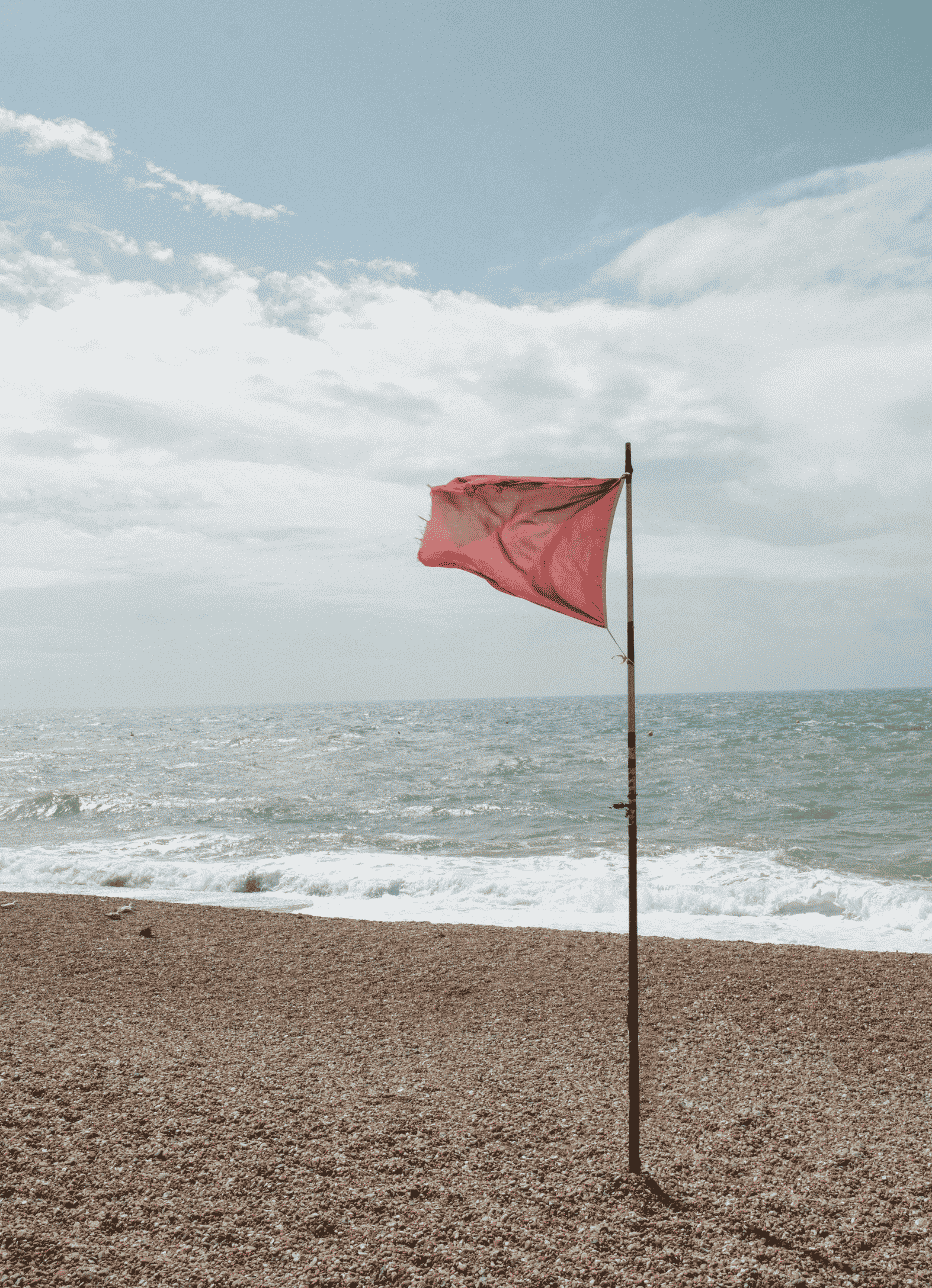 Red flag on the beach