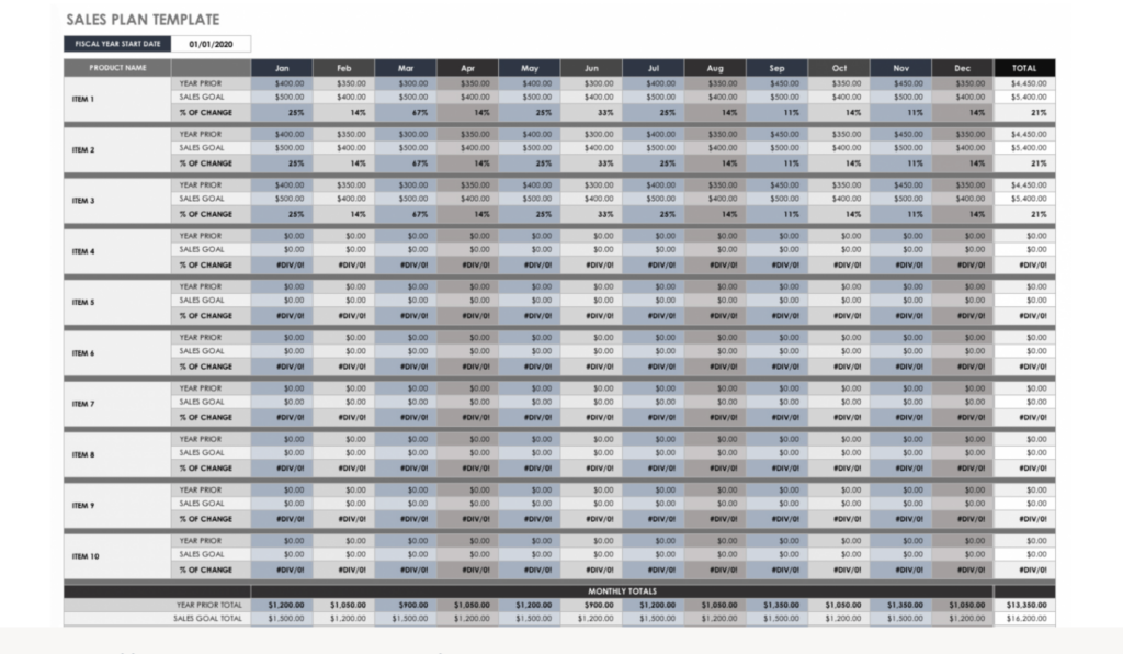 Sales Plan Template