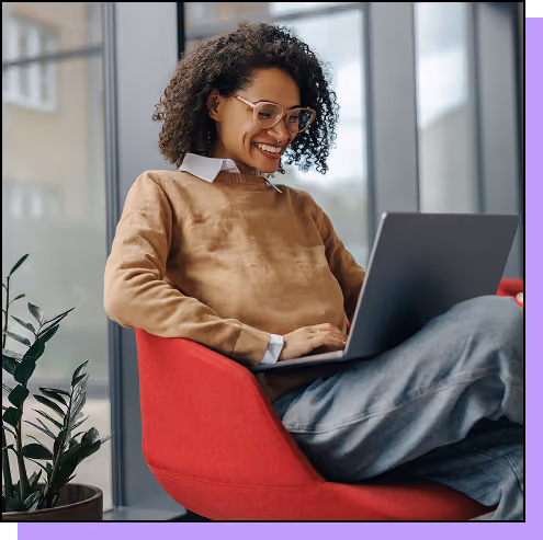 Lady smiles as she provides useful insight into the customer's order location