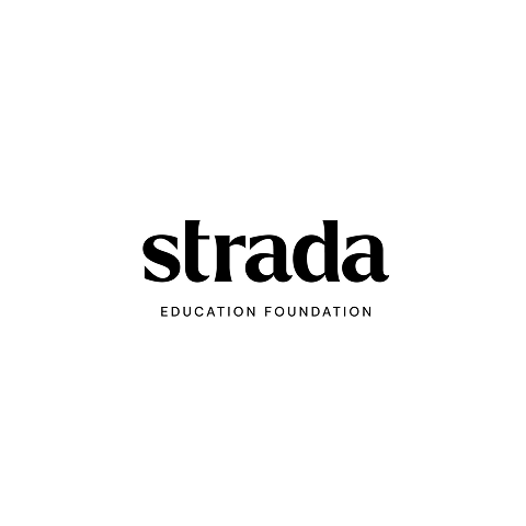 Strada Education Foundation logo in black on white background.
