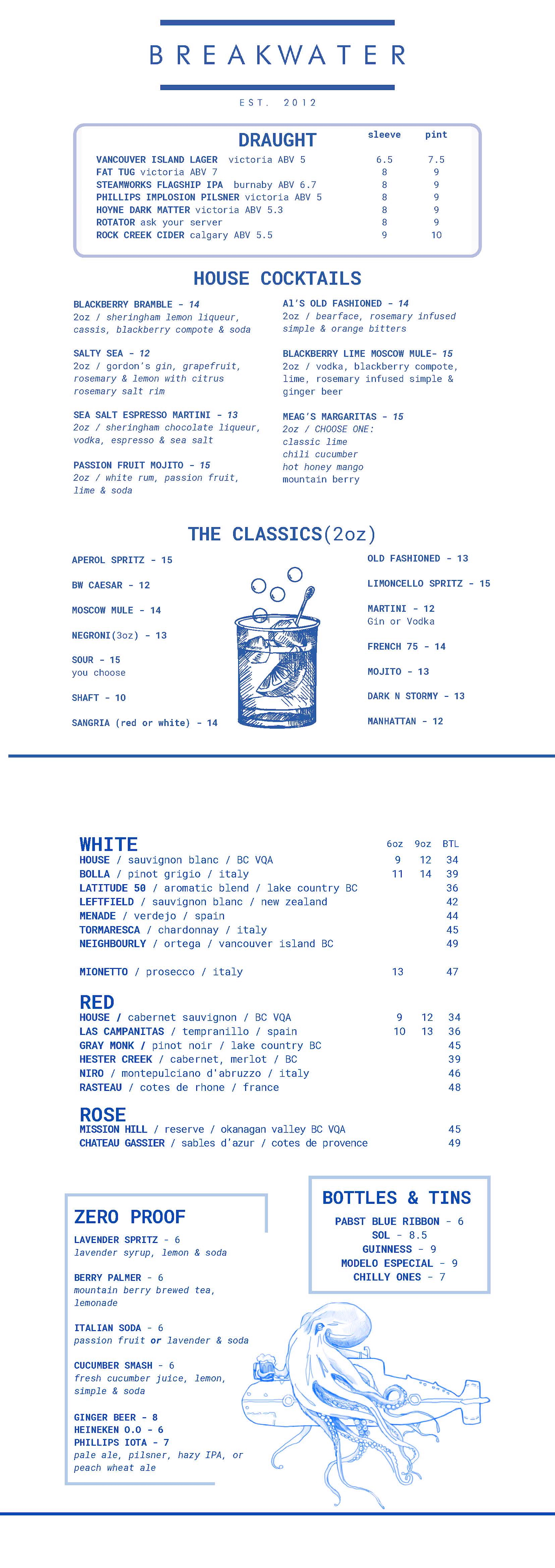 Drinks Menu - 2025