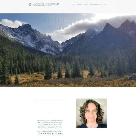 hero section of a therapy website before the redesign