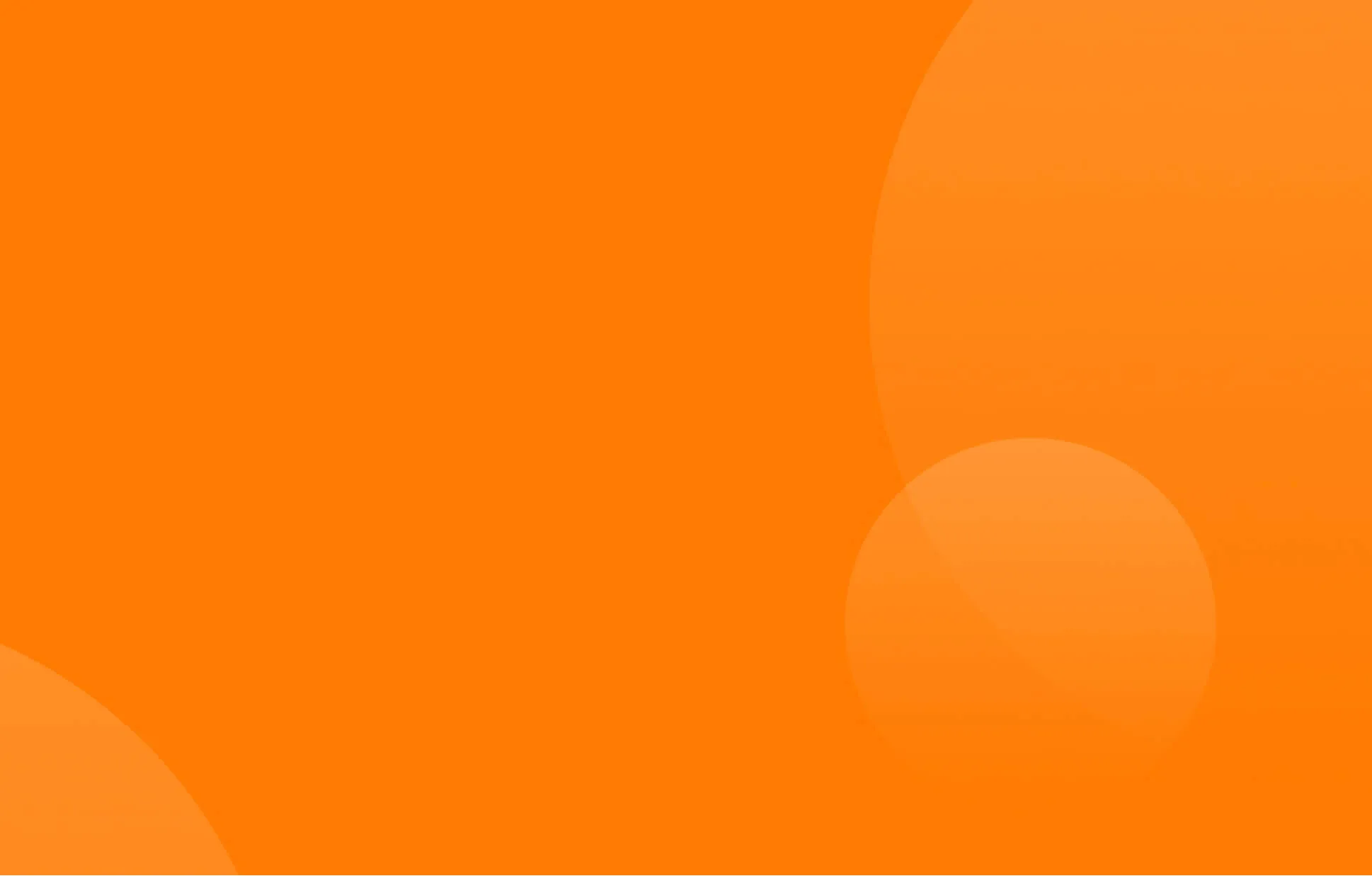 Orange background with three large, softly blurred circular shapes of varying opacity.