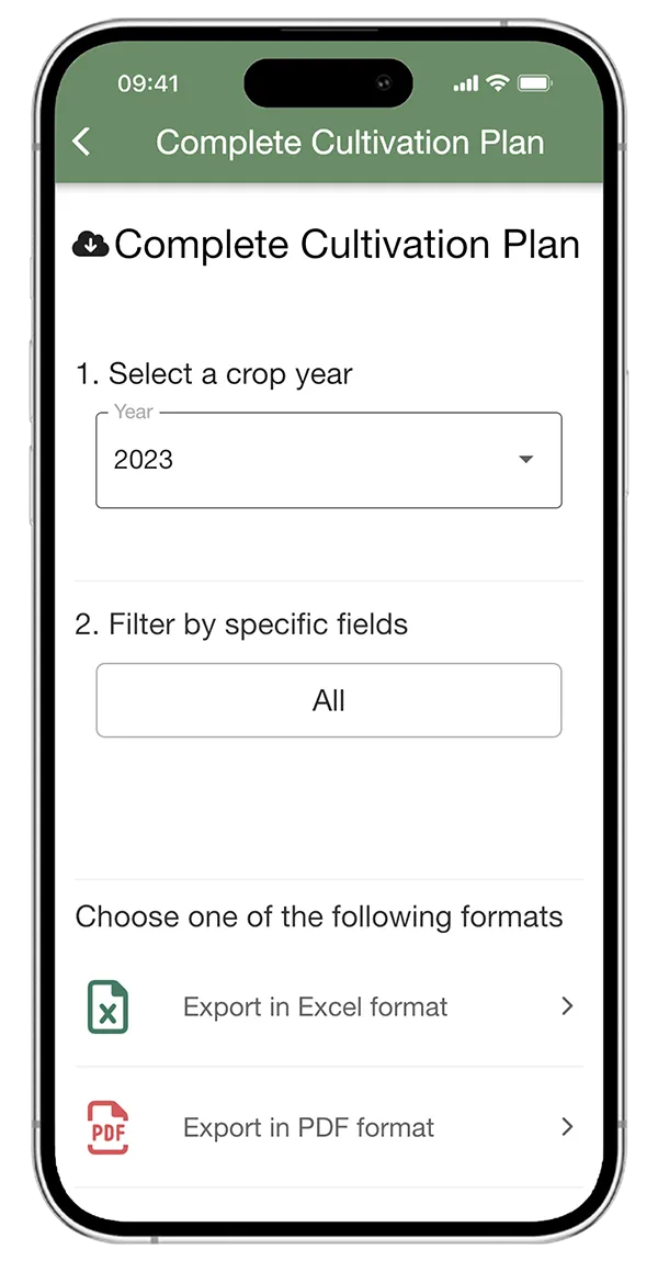 Exportez la documentation agricole via l'application smartphone - xFarm.