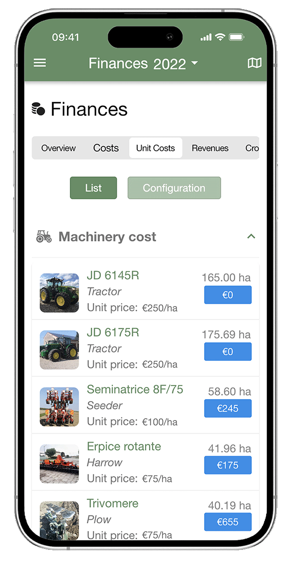 App para controlar los costes de la maquinaria agrícola