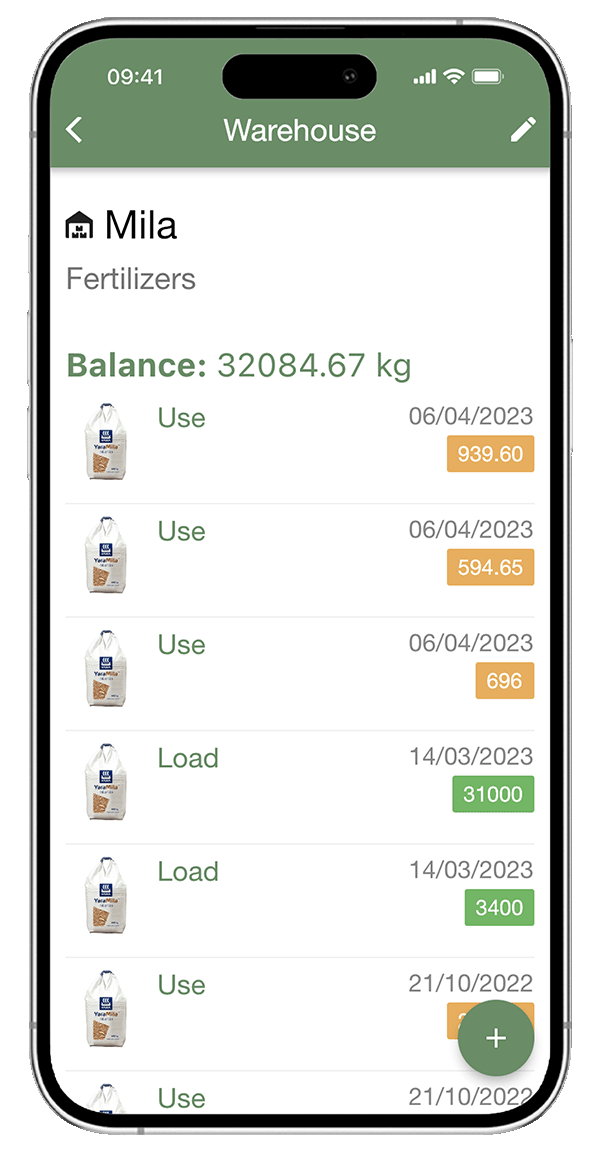 Landwirtschaftliches Produktmanagement über die App - xFarm