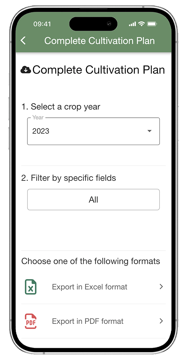 Export des digitalen Feldbuches