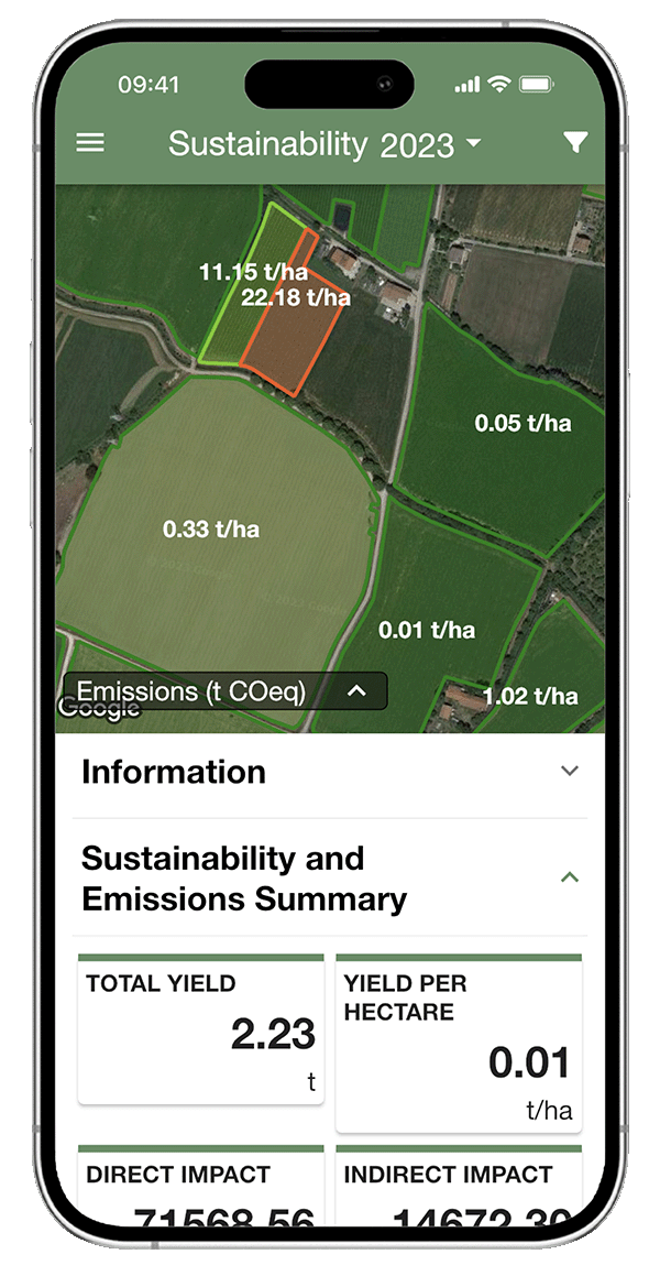Seguimiento de la sostenibilidad de las explotaciones mediante app xFarm