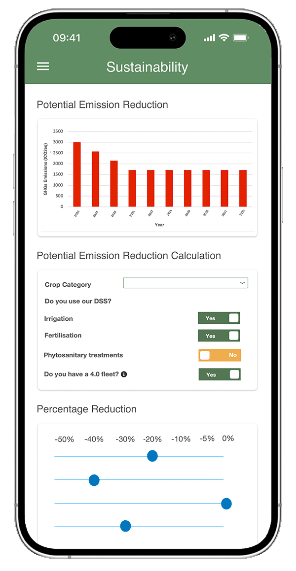 App sostenibilidad agrícola xFarm - smartphone