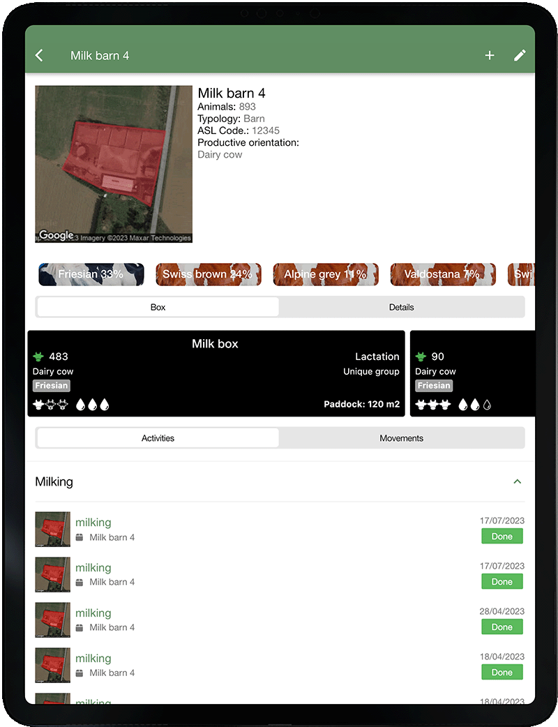 Gestión estable a través de app xFarm  - tablet