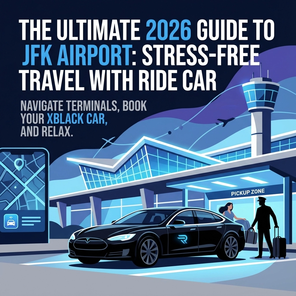 John F. Kennedy International Airport terminal with travelers preparing for departures