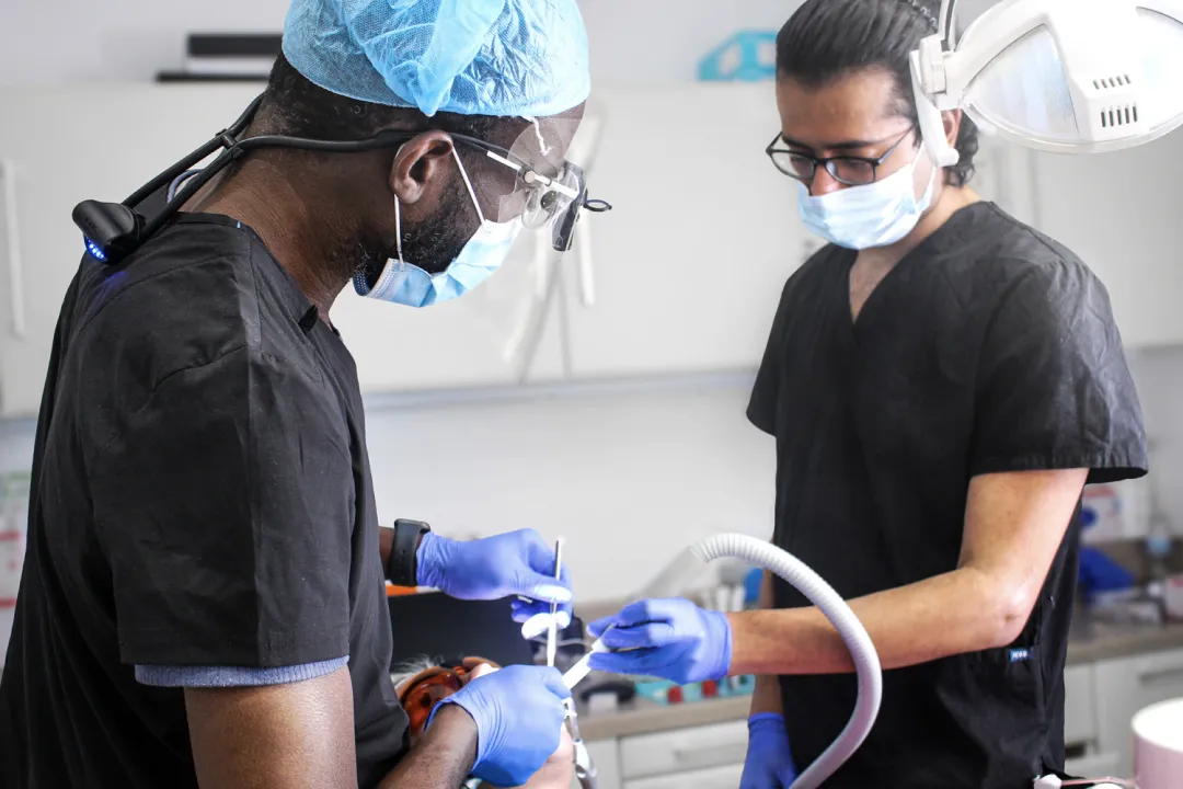 Some dentists working