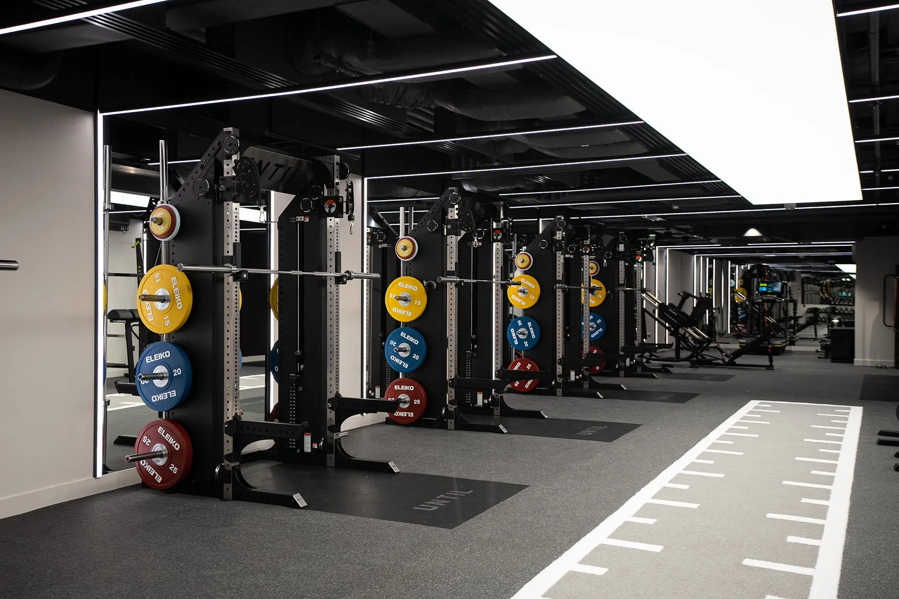 Eleiko barbells and racks at UNTIL gym