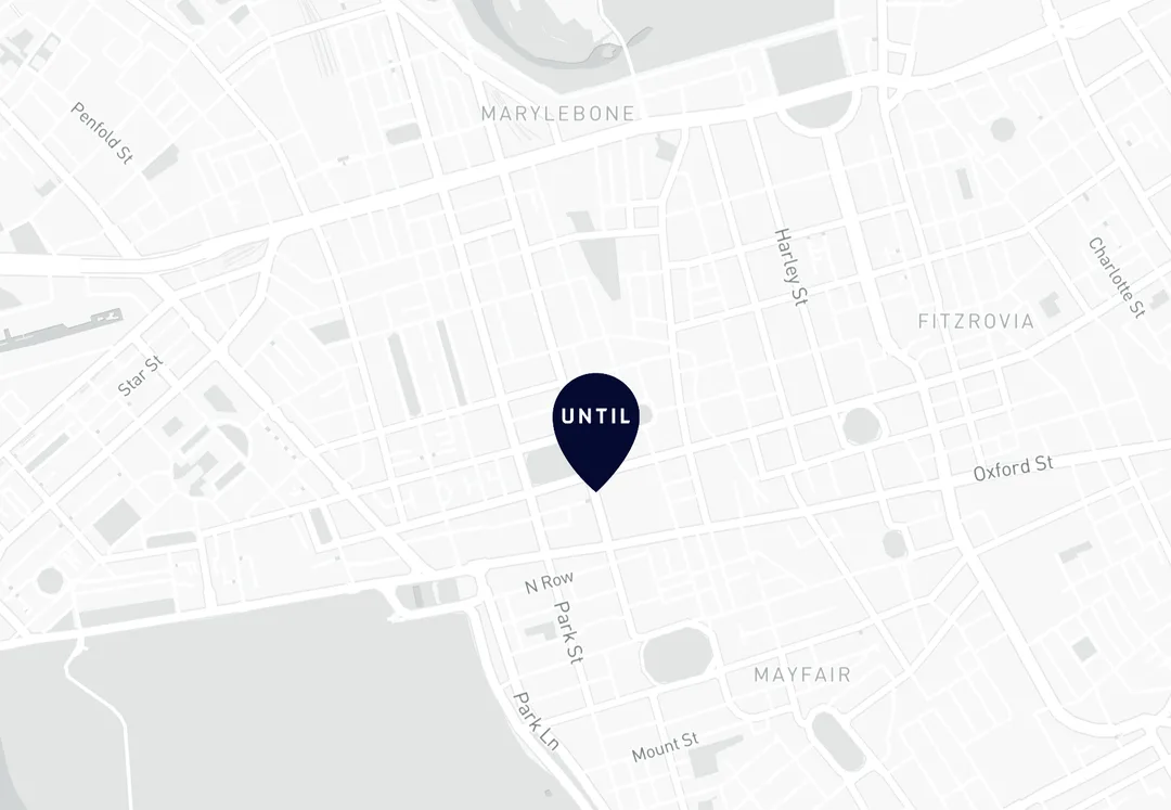 Map showing the location of UNTIL Marylebone, next to Selfridges on Oxford Street