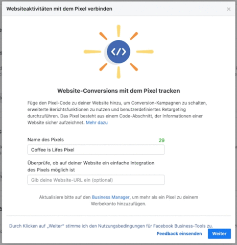 Facebook Pixel erstellen