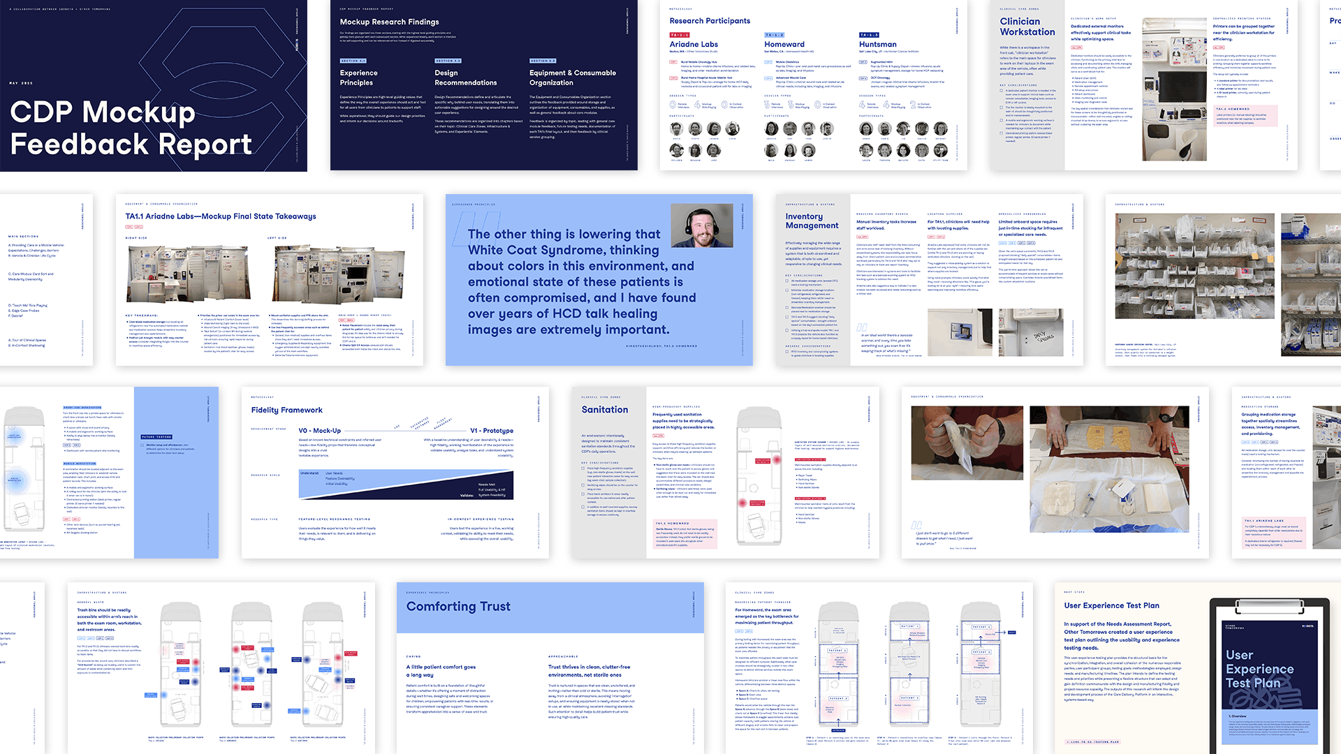 Collaged pages of final report with design recommendations