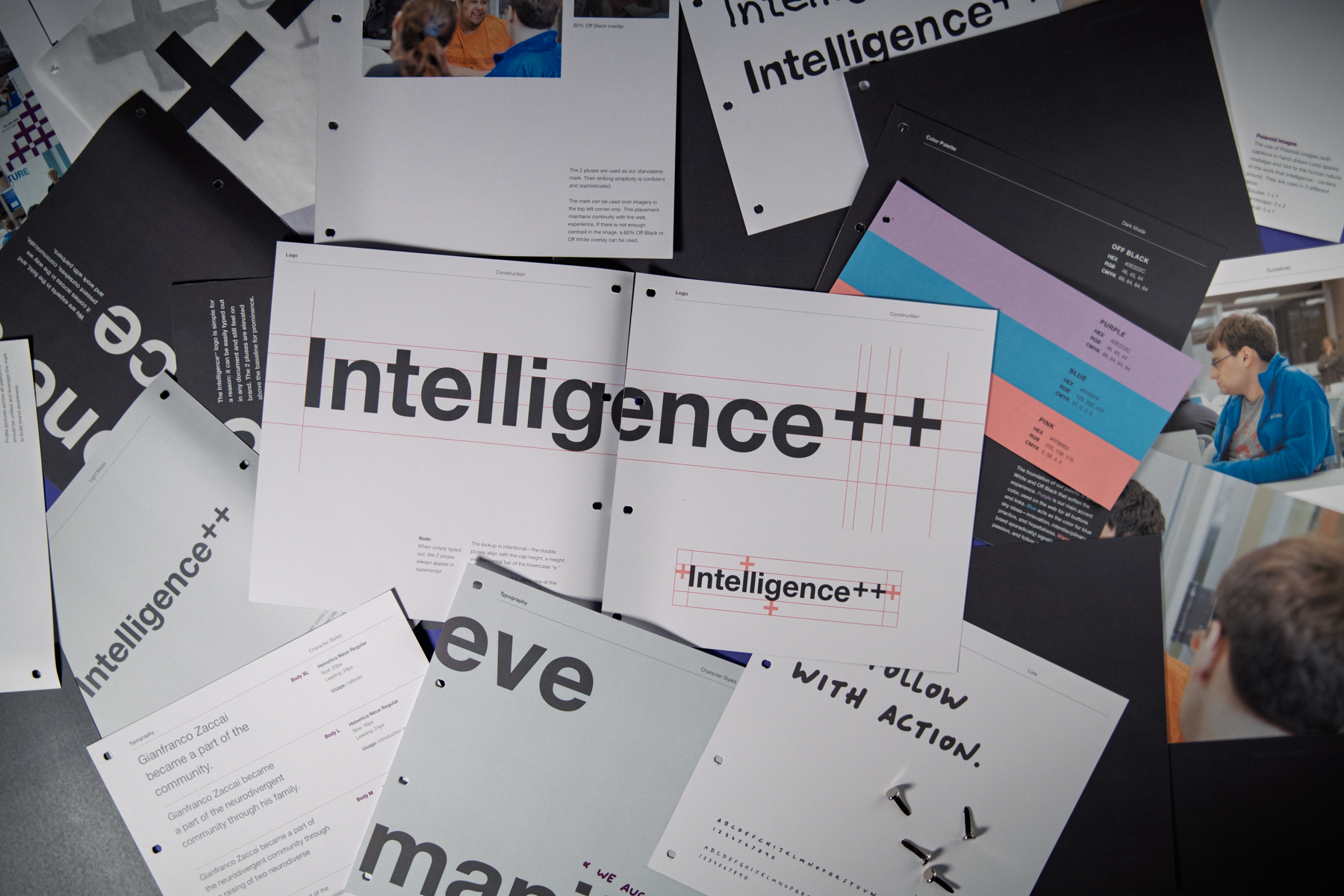 Brand book pages laid out